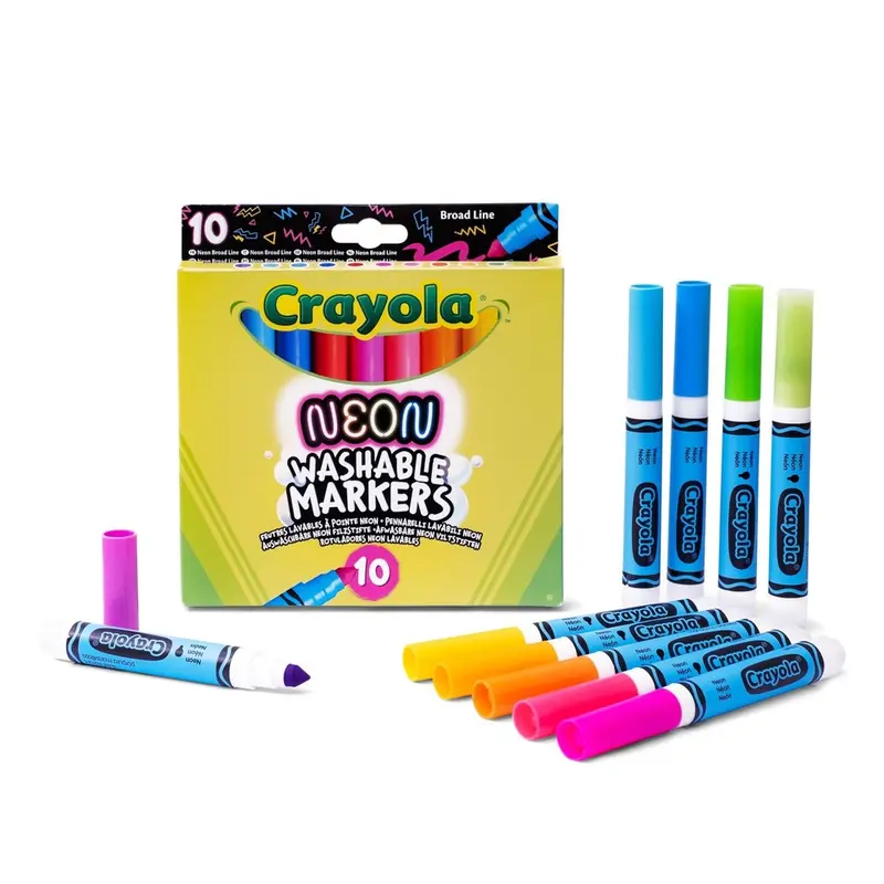 10 PENNARELLI PUNTA MAXI LAVABILI NEON