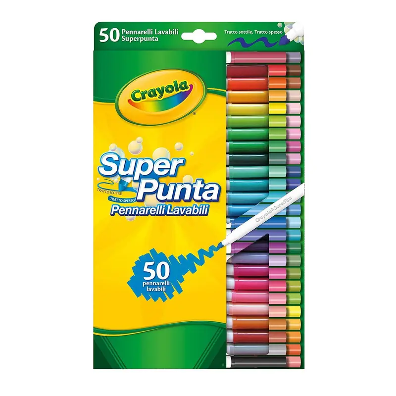 50 Pennarelli Superpunta Lavabili