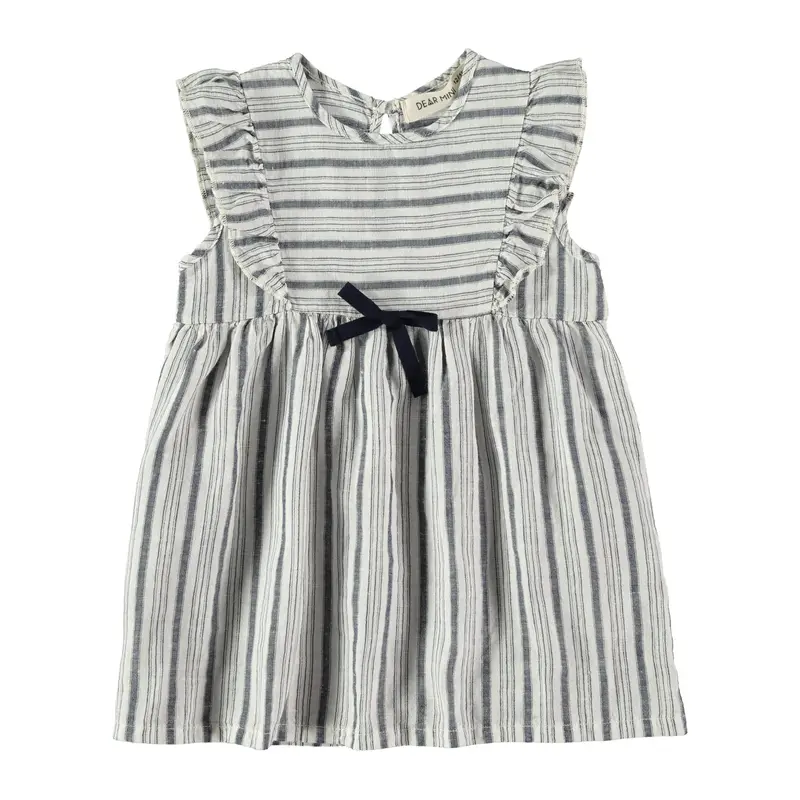 Abito in misto lino e cotone bio Righe blu