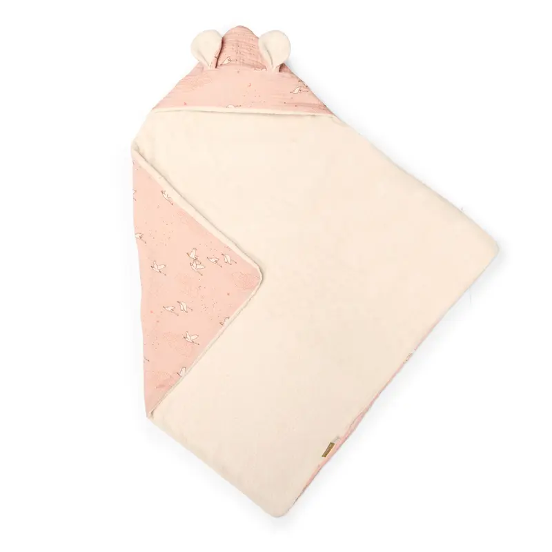 Accappatoio da bagno neonato, Rosa cigni