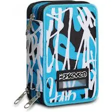 Astuccio Scuola Seven 3 Zip Dripped Boy