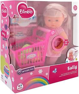 BAMBOLA CM 38 CON CARRELLO E ACCESSORI