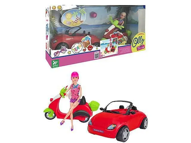 BAMBOLA CON AUTO E SCOOTER