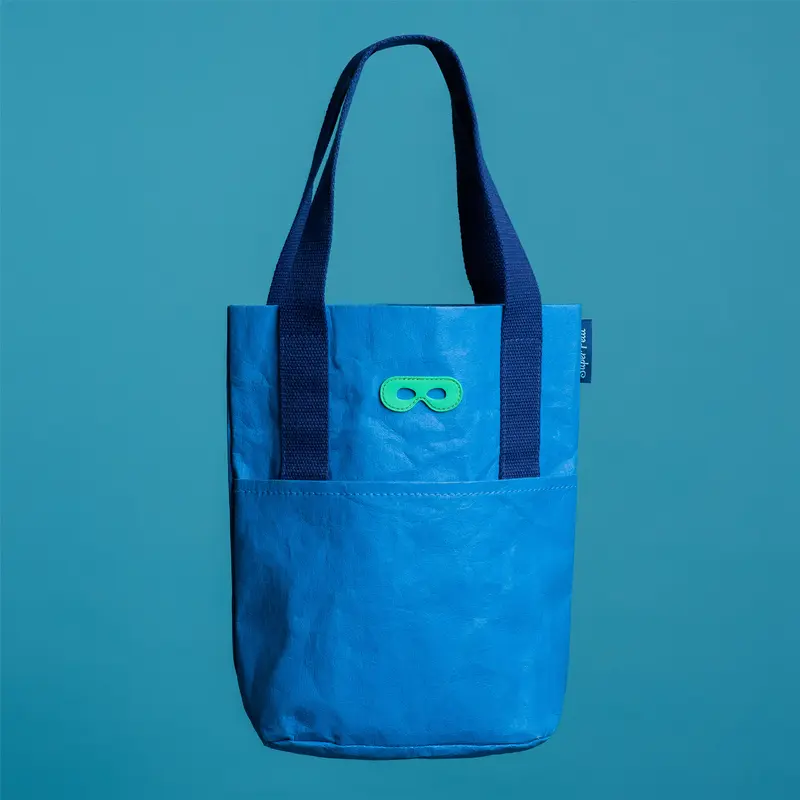 Borsa a tracolla in carta resistente e leggera, Blu