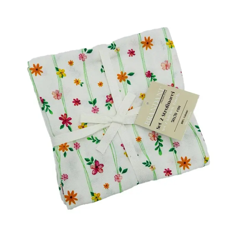 BRANDANI Set 2 Strofinacci Polline Micro Righe - 10177