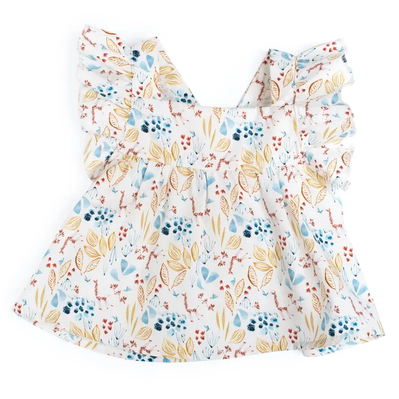 Camicetta Blouse con Balze Stampato, Beth Sous mon Baobab
