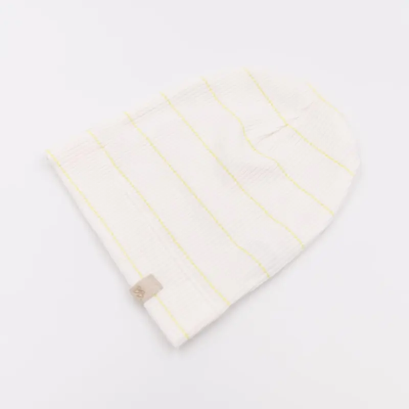 Cappellino beanie in bambù bio, Stripe lime
