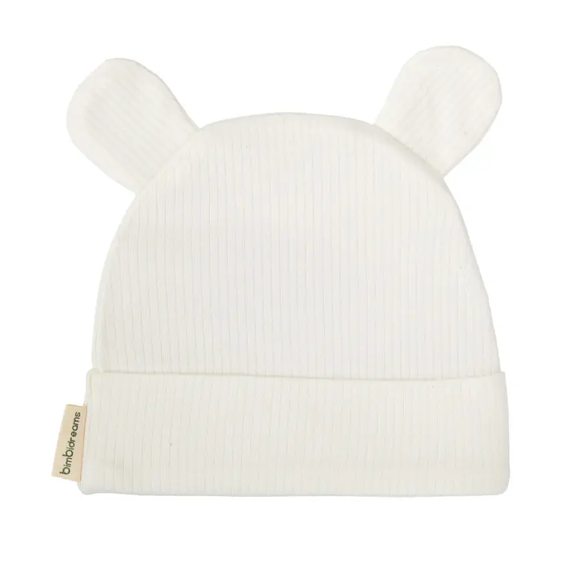 Cappellino neonato in cotone e bambù bio, Bianco