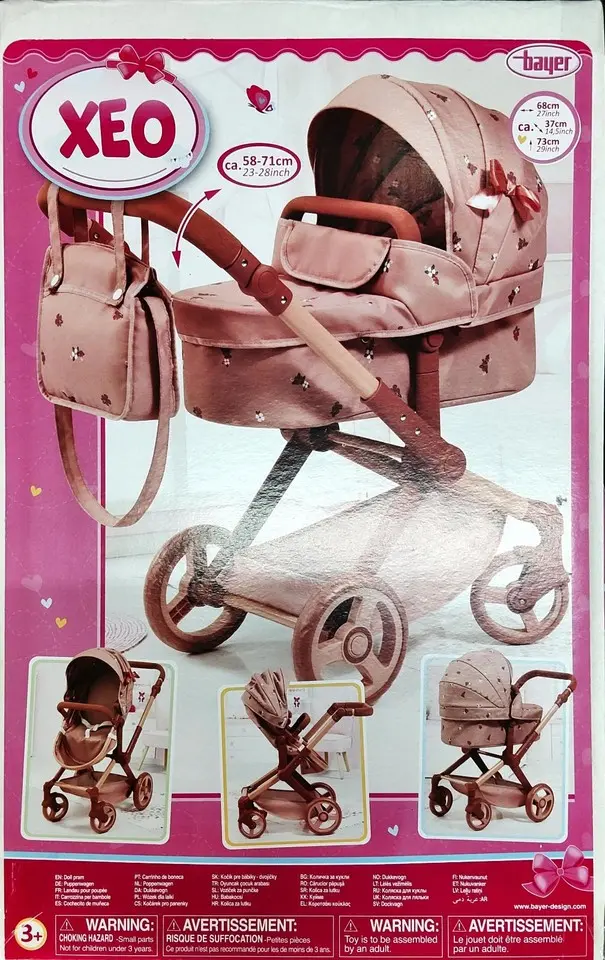 CARROZZINA PER BAMBOLE ROSA