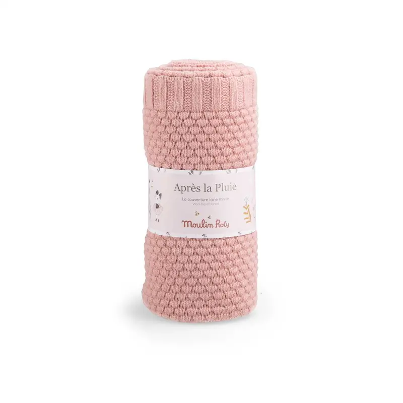 Coperta in misto lana e cotone rosa