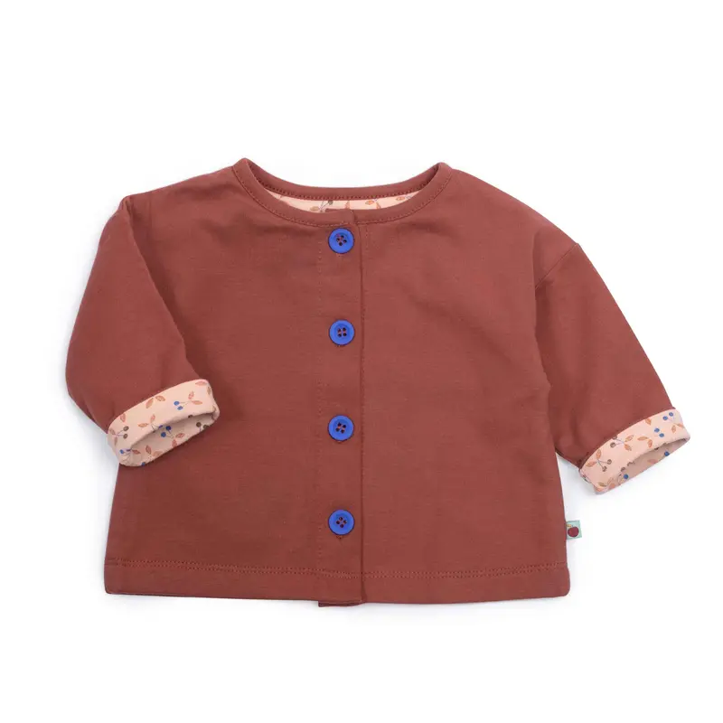 Giacchetta foderata in cotone rosso mattone, Framboise