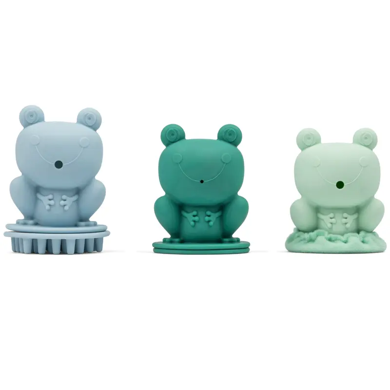 Gioco da bagno, Set 3 rane in silicone