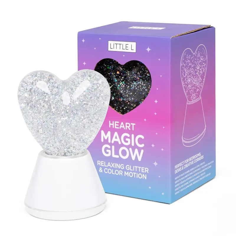 Lampada magica con glitter, Cuore