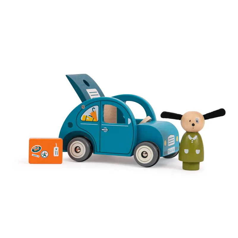 Macchina in legno 2CV con personaggio