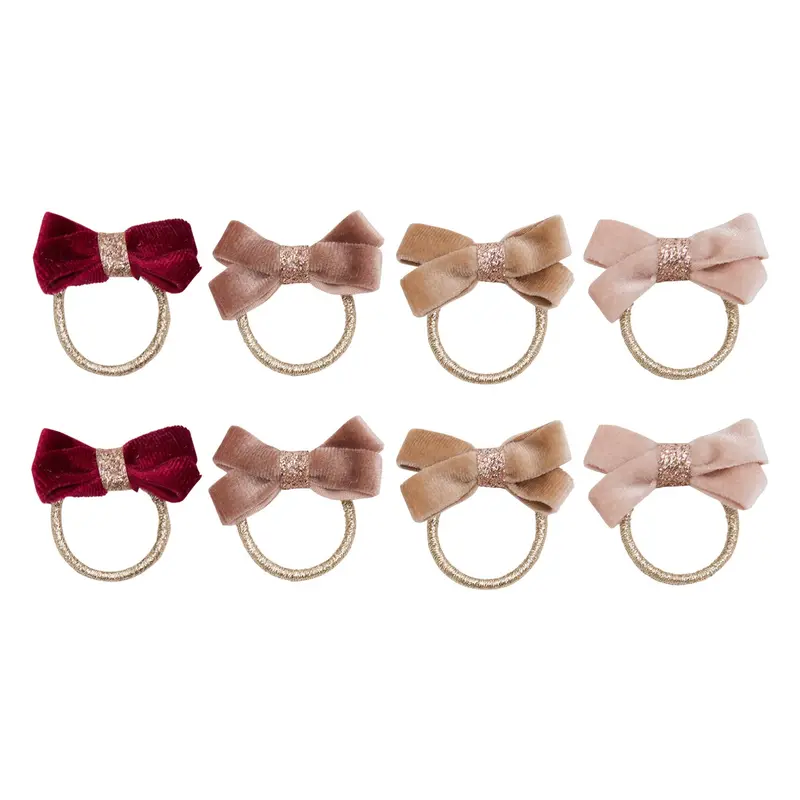 Mini Elastici Capelli - Fiocchi Velluto Glitter