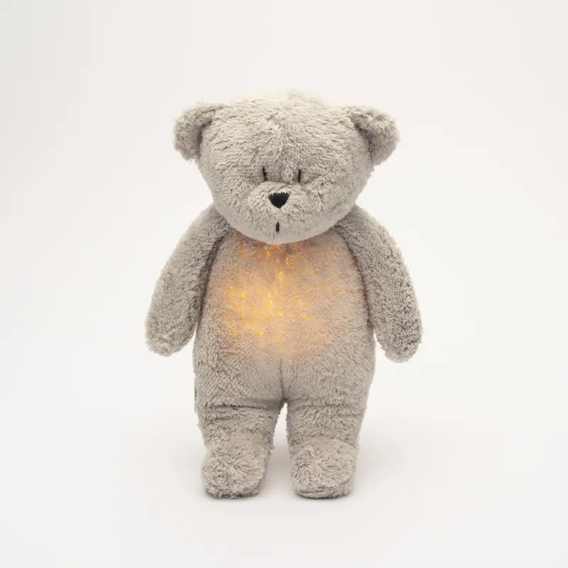 Moonie Orsetto in cotone bio con suoni e luce, Grey