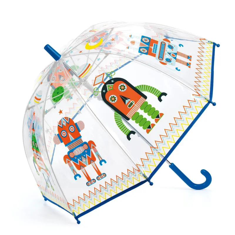 Ombrello trasparente blu, Robots