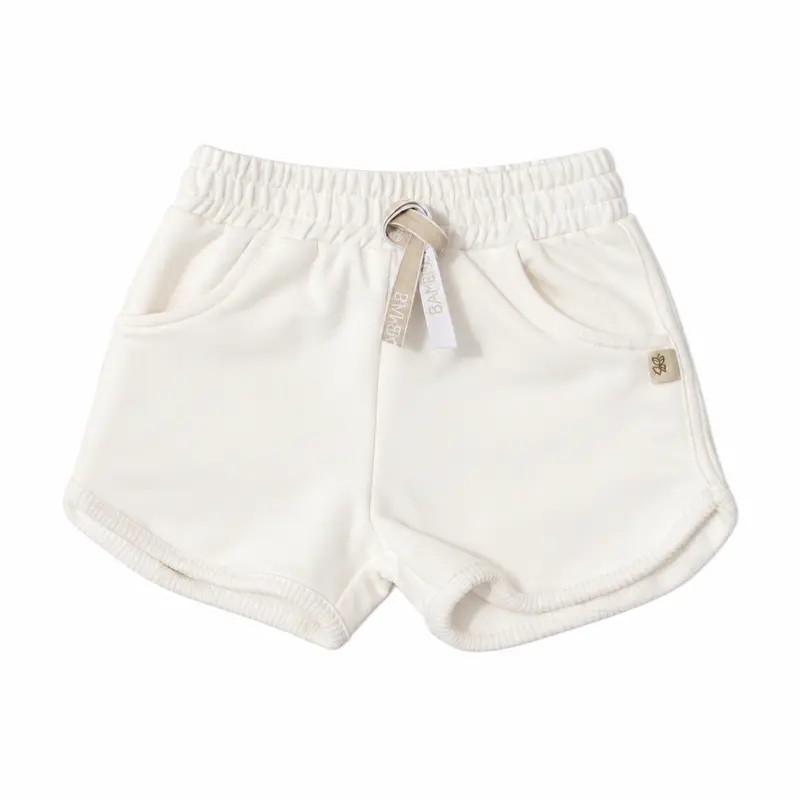 Pantaloncino in bambù cotone bio, Off white