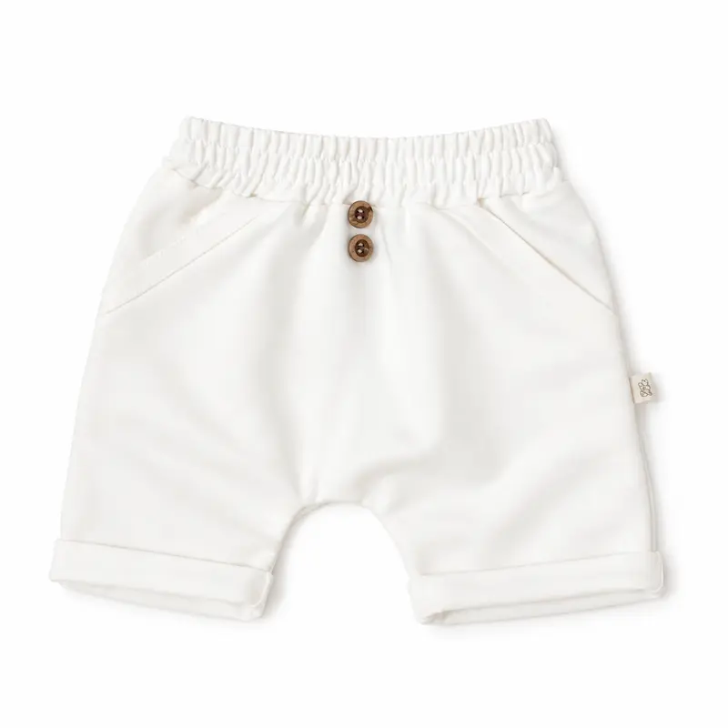 Pantaloni bermuda in bambù e cotone bio, Jeans white