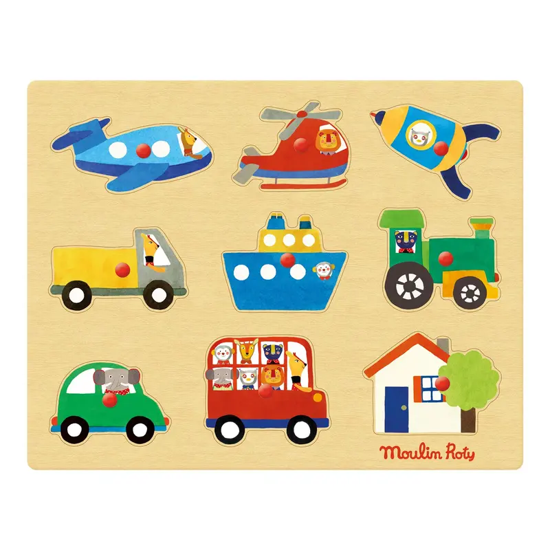 Puzzle ad incastro in legno Automezzi