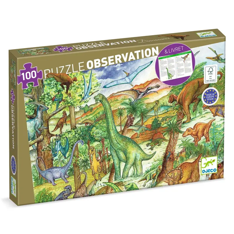 Puzzle osservazione, Dinosauri - 100 pezzi