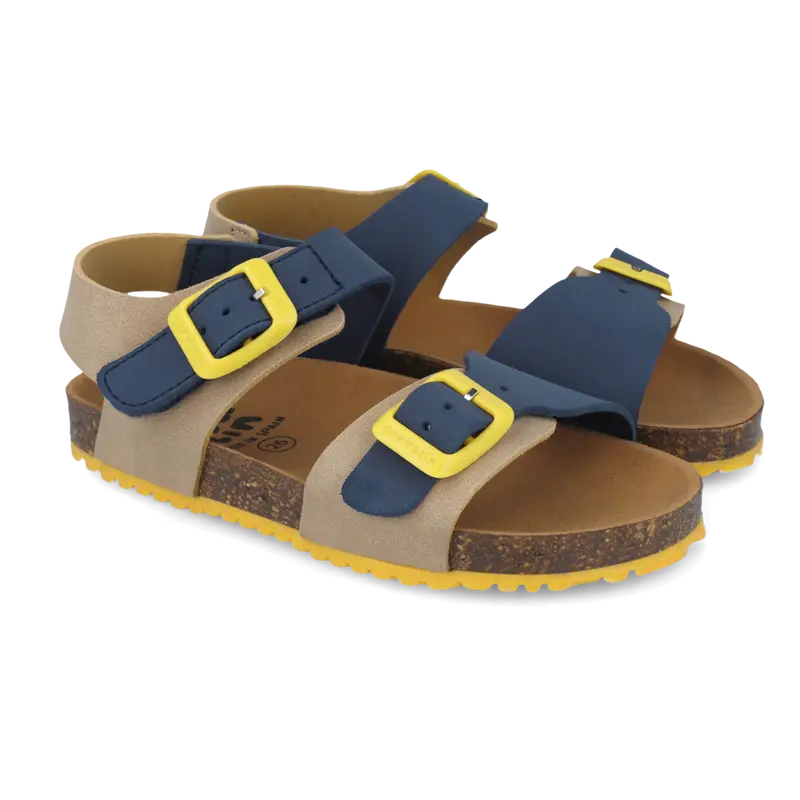 Sandali flessibili, Beige e blu