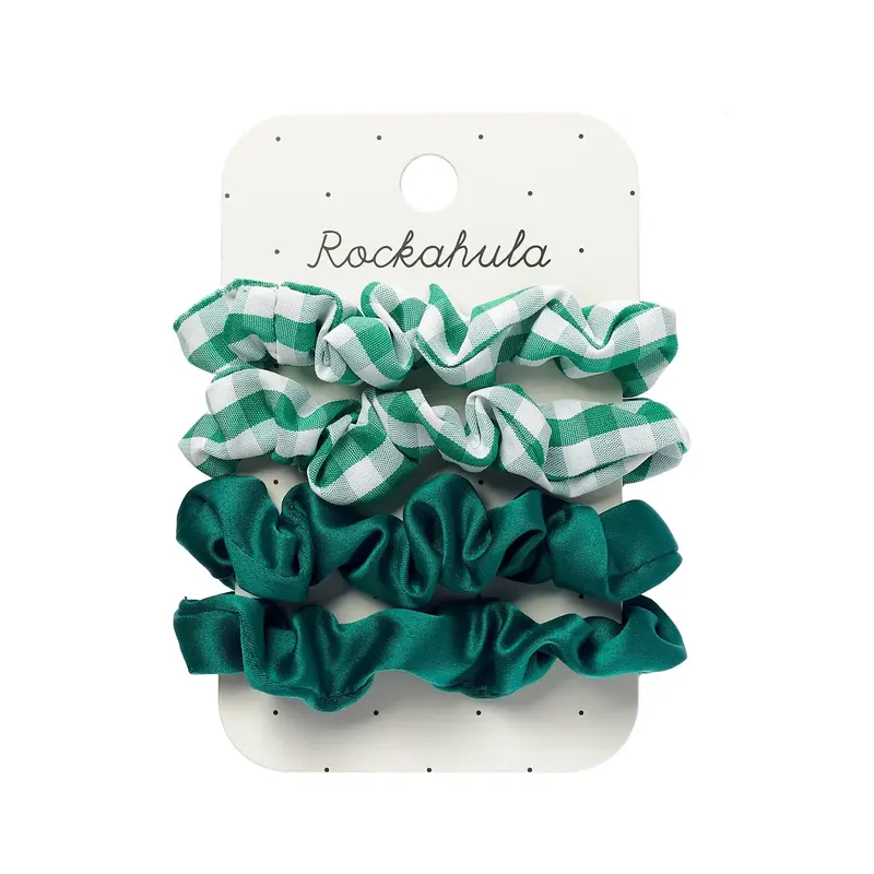 Scrunchies - Quadretti & Raso Verde
