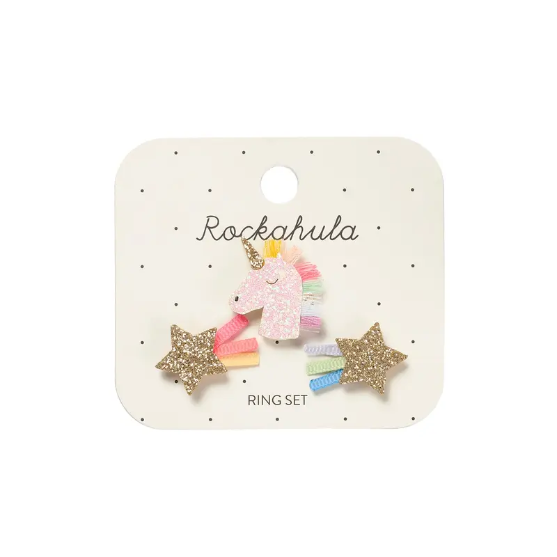 Set anelli Unicorno arcobaleno