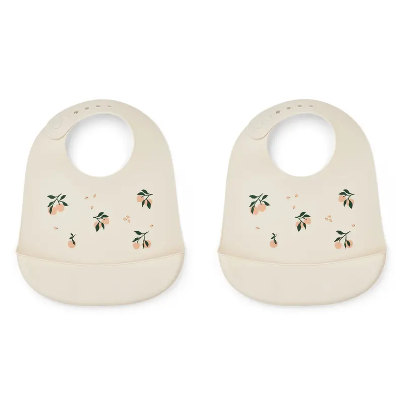Set da 2 bavaglini in silicone Peach