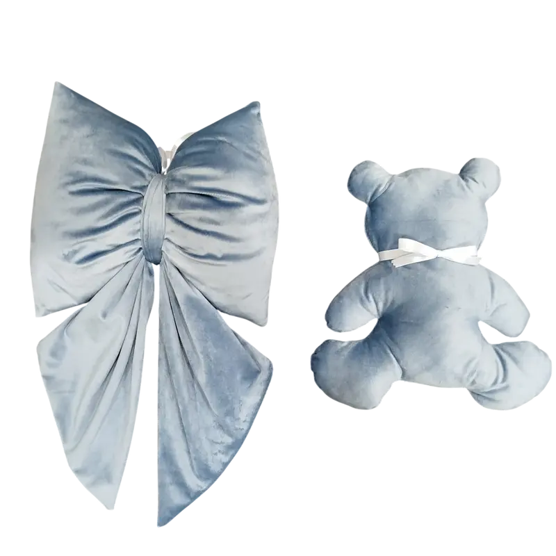 Set Fiocco e Orsetto Personalizzato Celeste