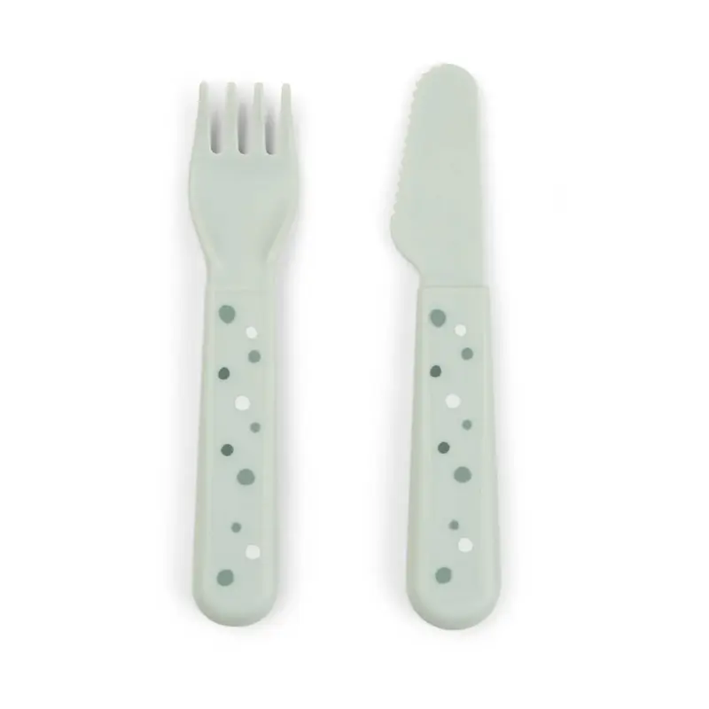 Set Posate Da Apprendimento 100% PP Alimentare - Dots Verde
