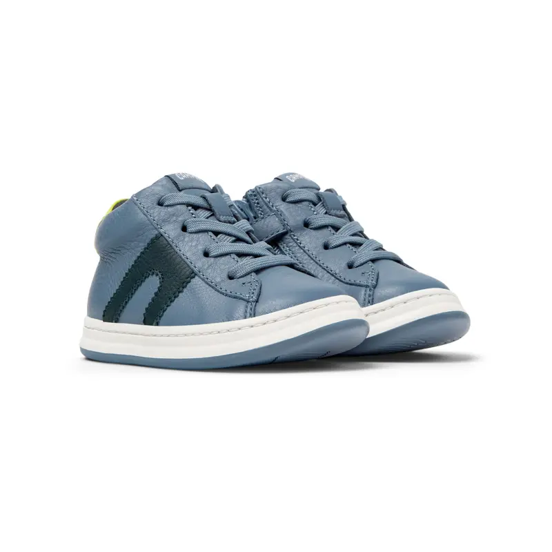 Sneaker in pelle blu opaco