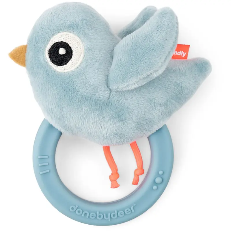 Sonaglio Sensoriale con Massaggiagengive - Birdee - Azzurro