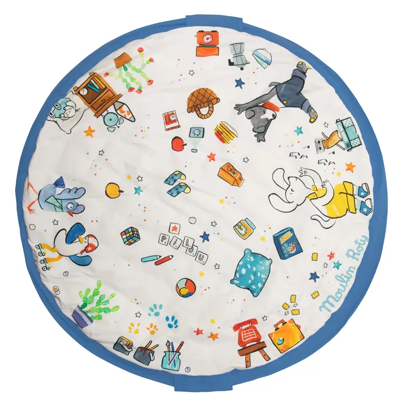 Tappeto da gioco e sacco porta giochi, Puce e Pilou