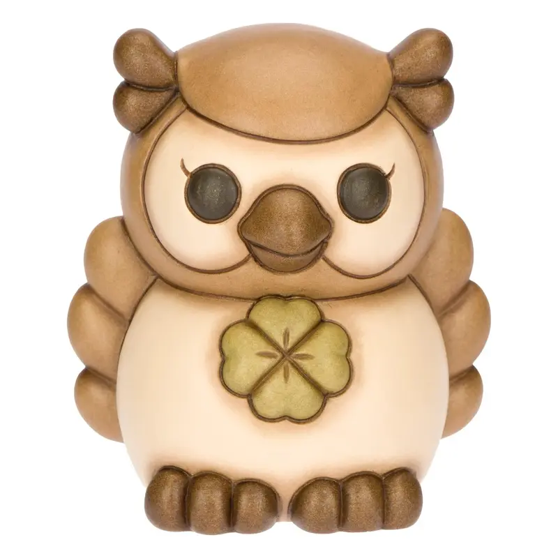 THUN Gufo Marrone Con Quadrifoglio