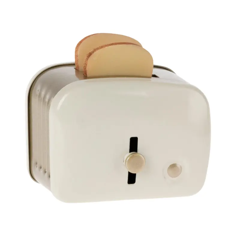 Tostapane in miniatura con pane Off-white