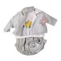 Vestito Per Bambole Biancoe Grigio
