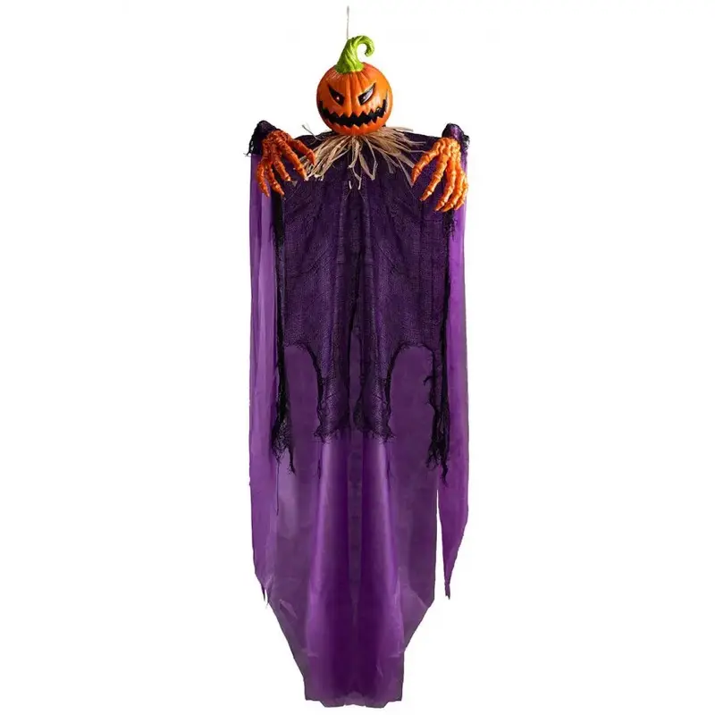 Zucca Horror Con Tunica Viola E Luci